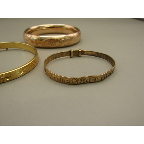 30 - Three rolled gold/gold filled/gold plated bangles