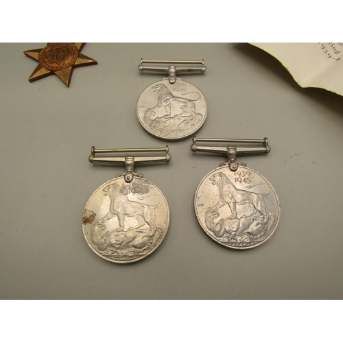 36 - Six assorted WWII medals with issue certificate