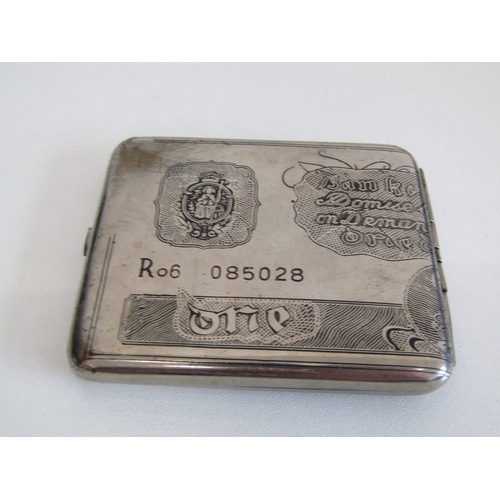 20A - Vintage 1950's metal cigarette case in the style of a £1 bank note.