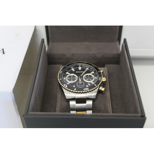 22 - Bulova chronograph watch with box