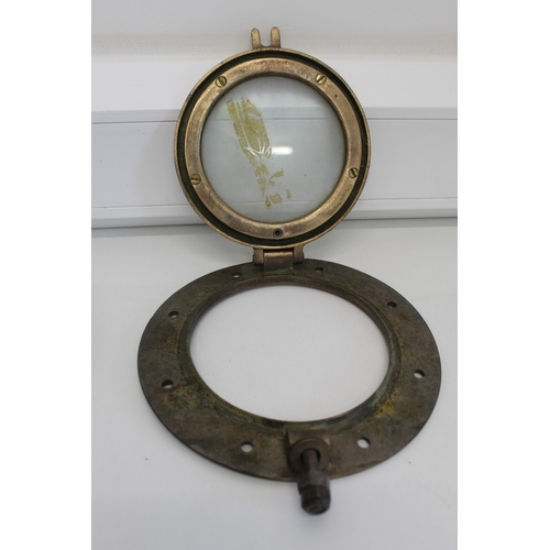 35 - Two bronze ship portholes