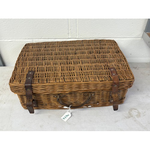 339H - Coracle Harrods Wicker picnic basket