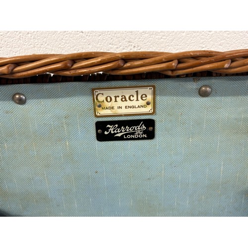339H - Coracle Harrods Wicker picnic basket