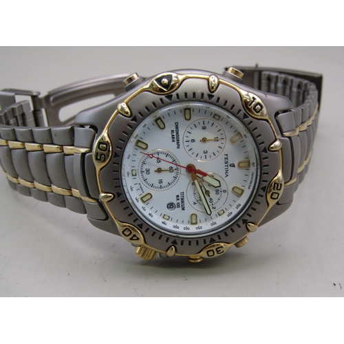 40 - Festina Chronograph Titanium watch.