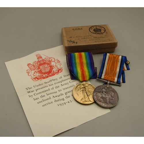46 - WWI War & Victory medal pair.