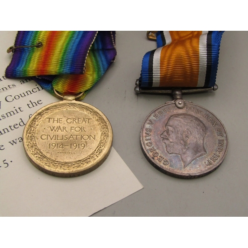 46 - WWI War & Victory medal pair.