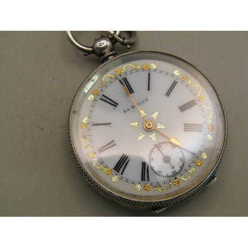 12 - 935 Silver La Belle pocketwatch