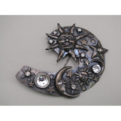 21 - Askew London sun and moon celestial brooch