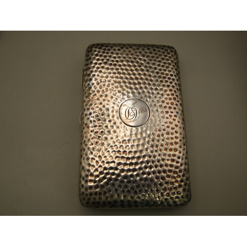 23 - Sterling silver hammered cigarette case