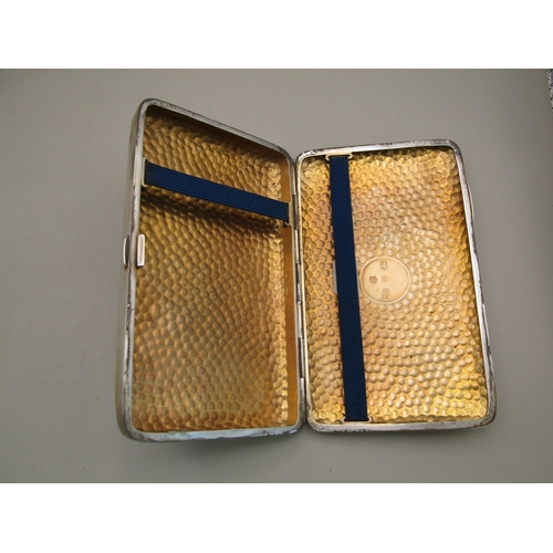 23 - Sterling silver hammered cigarette case