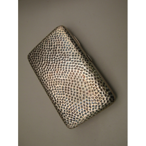 23 - Sterling silver hammered cigarette case