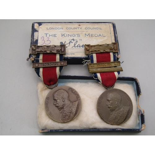 31 - Two London County Council King's medals