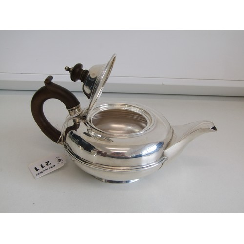 211 - Antique c1924 Mappin & Webb sterling silver 3-piece tea service comprising of teapot, sugar bowl and... 