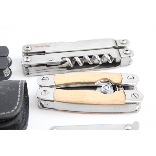 479 - Vintage & Antique Penknife Collection Large Size Inc Victorinox In Leather Case