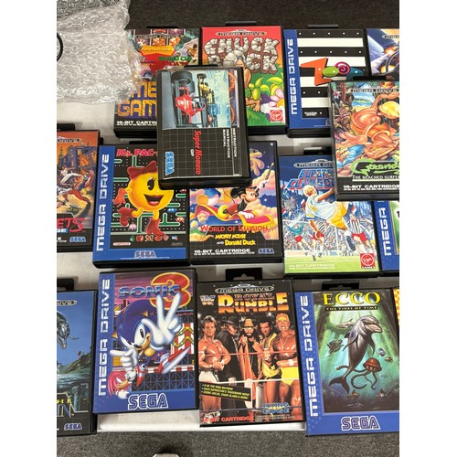 436 - Sega Megadrive 2 with two controllers, cables and an assortment of games