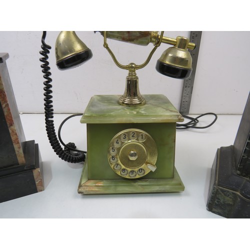 25 - Two marble clocks and a marble phone