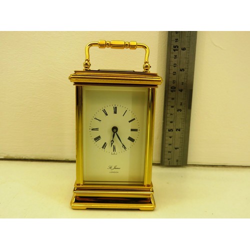 4 - Vintage St.James, London brass carriage clock