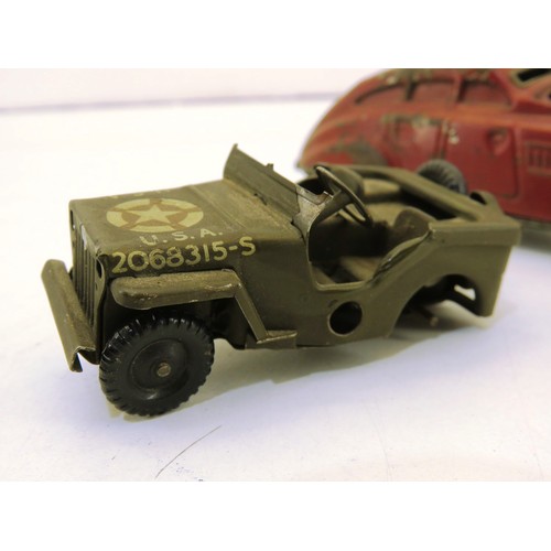 9 - Two vintage tinplate wind up cars