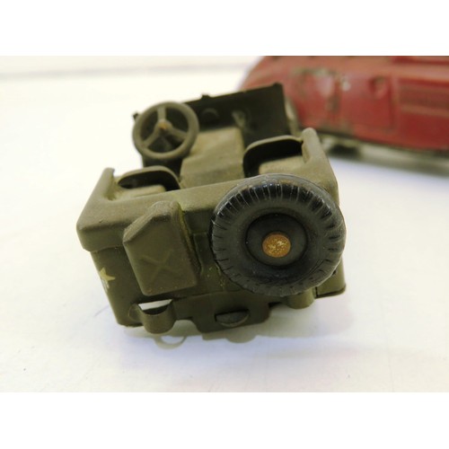 9 - Two vintage tinplate wind up cars