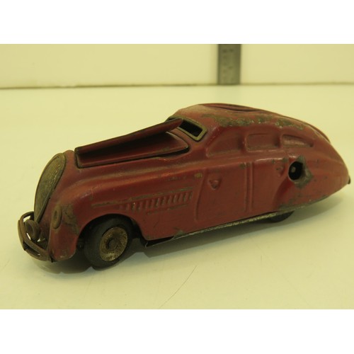 9 - Two vintage tinplate wind up cars
