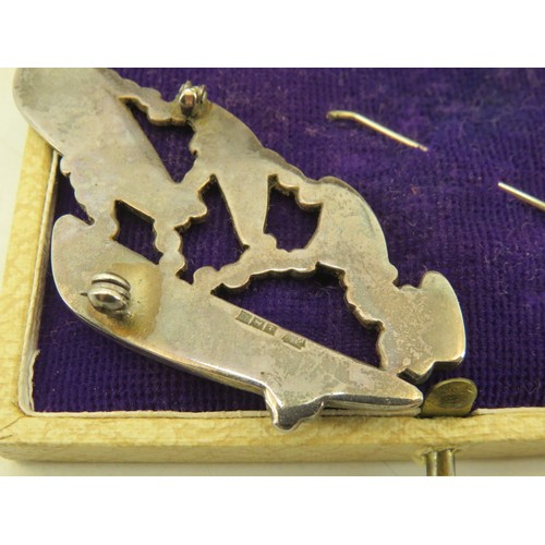 11 - David Lawrence silver and enamel brooch - (broken pin).