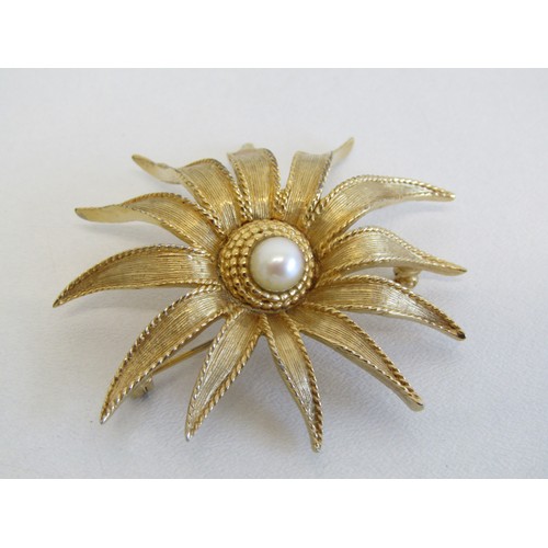 25 - Signed Marcel Boucher brooch and clip on earrings