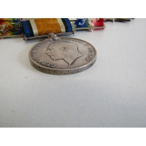 6 - WWI trio of medals awarded to PTE.F.J.Rook