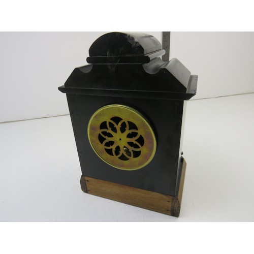 1 - Black stone/marble mantle clock