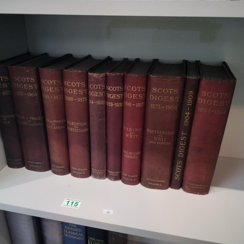 115 - Scots Digest Law Books from 1800 until 1930 (Various Years)