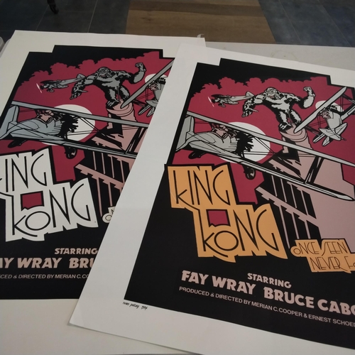 142 - Artist Ivan Polley  - 1974 King Kong movie poster  - two screen prints.