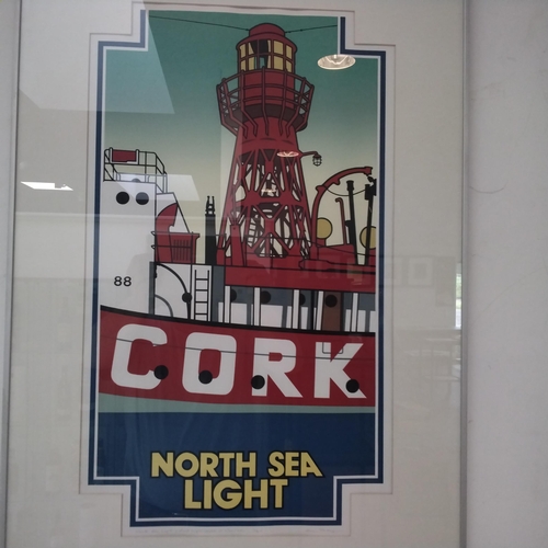 73 - Artist Ivan Polley 'North Sea Light at Cork Light Vessel at Norwich' Framed Signed by the Artists Li... 