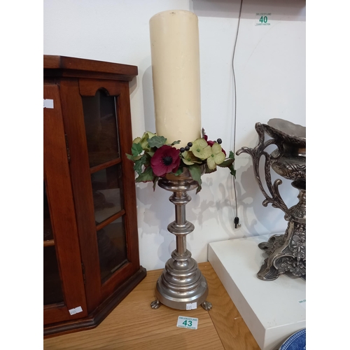 43 - Heavy duty candle stance with candle total height with candle 55cm approx.