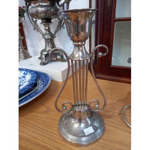 51 - Epergne, candle stick and large vase