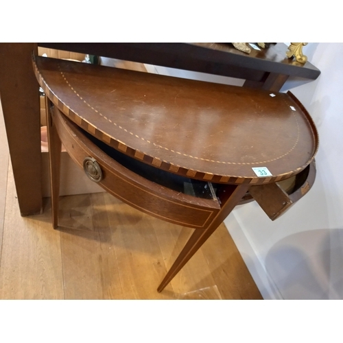 33 - Half-moon table with drawers A/F