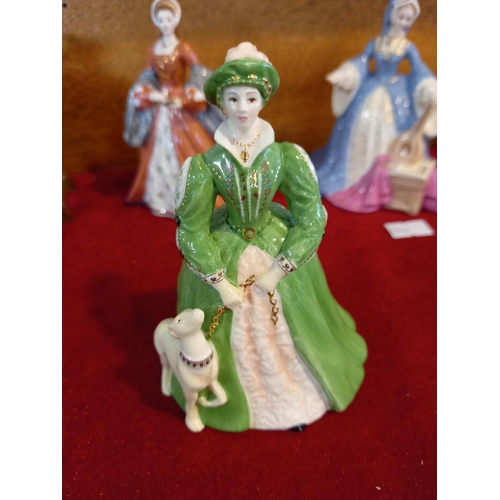 253 - Miniature Coalport Henry 8th and his 6 wives 2009, complete set all are 95/500