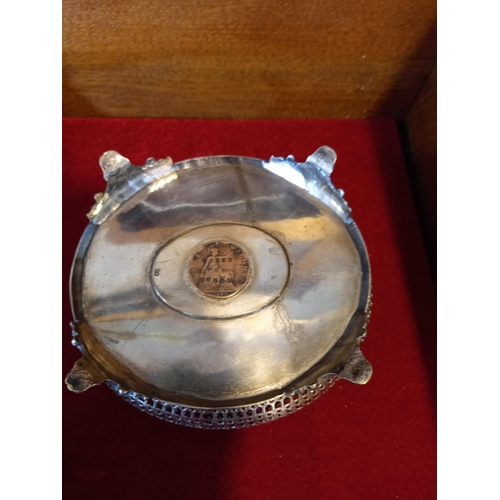 260 - White metal (believed to be silver) dish with 1898 Penny underneath stamped with Votes For Women. Th... 