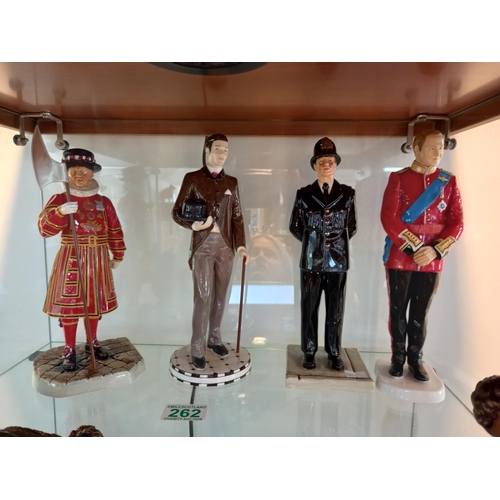 262 - 4x Figurines. Royal Doulton British Policeman HN5365. Royal Doulton Prince William Royal Wedding Day... 