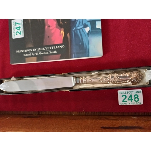 248 - Silver hallmarked handled Viners knife, makers mark EV