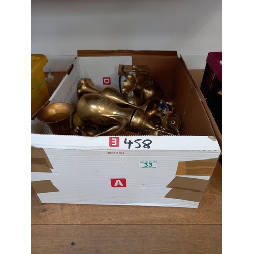 33 - Box lot of Oriental Brassware etc.