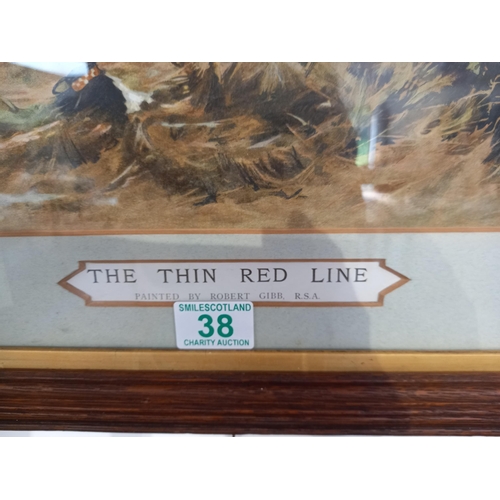 38 - The Thin Red Line painted By Robert Gibb RSA. Framed print