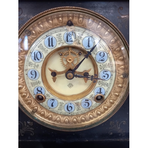 42 - Slate Clock Presented by the congregation by the Glenbucket Church  Strathdon