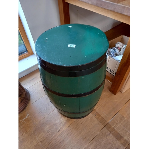 54 - Vintage Wooden Barrel with Removable wooden Lid