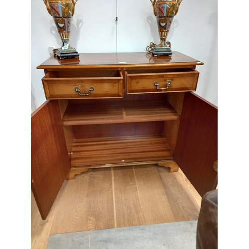 80 - Small Yew wood style sideboard