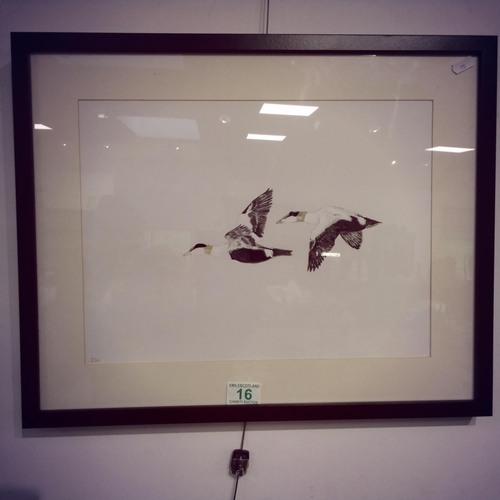 16 - Framed Art work of 2 flying birds