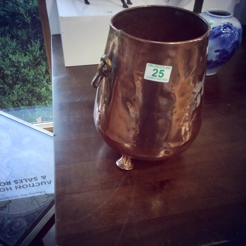 25 - Tripod copper ash pail