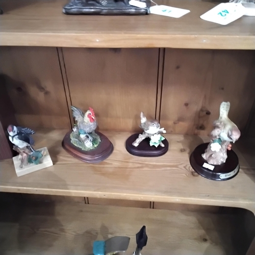 43 - 4 x Bird ornaments, 1 by 'Country Artist'