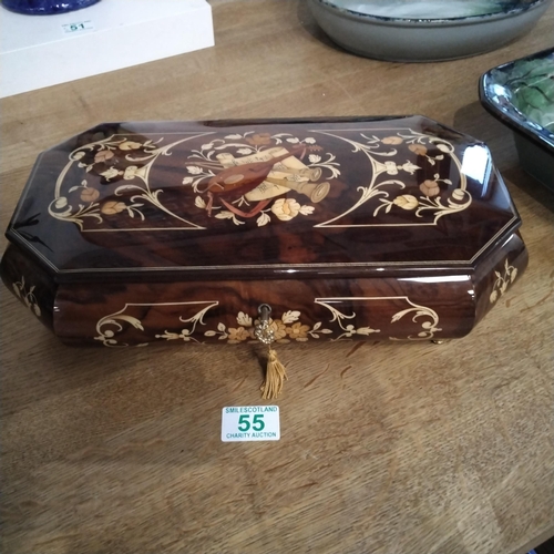 55 - Italian inlayed musical Jewellery box