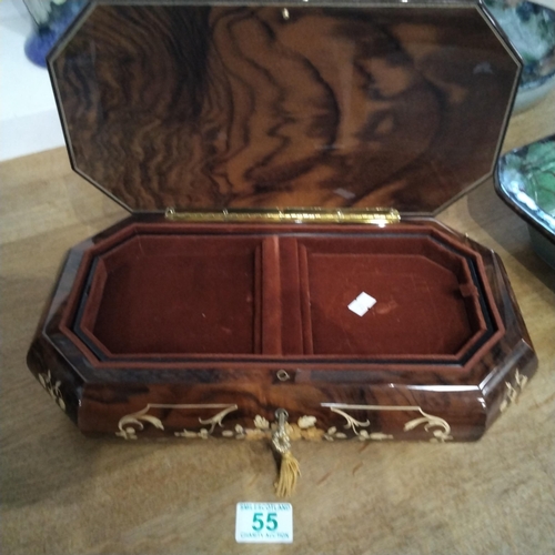 55 - Italian inlayed musical Jewellery box