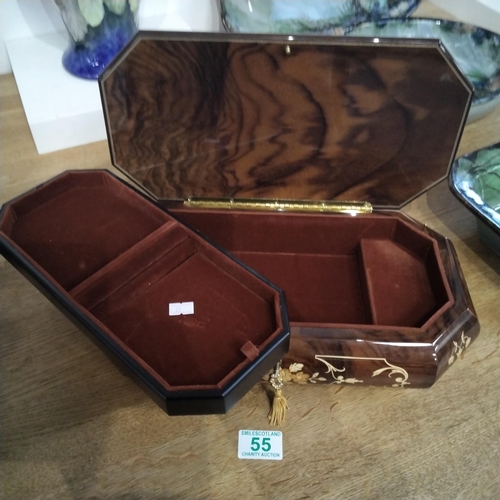 55 - Italian inlayed musical Jewellery box