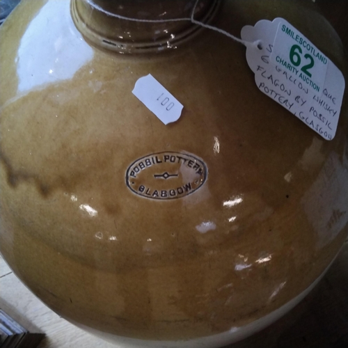 62 - 6 Gallon Large Whisky Flagon by Possil Pottery Glasgow